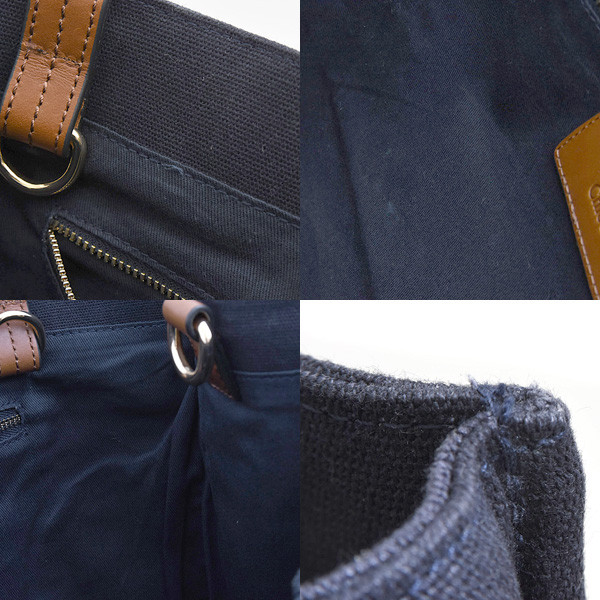 クロエ バッグ レディース クロエキッズ マザーズバッグ 2WAY トートバッグ キャンバス コットン ネイビー Chloe C90381 中古