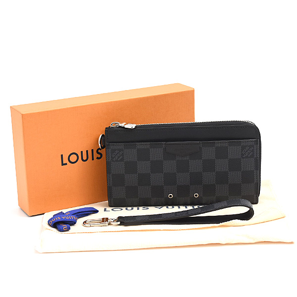 ルイヴィトン 財布 メンズ ジッピー ドラゴンヌ L字ファスナー長財布 ダミエグラフィット Louis Vuitton N60379 中古
