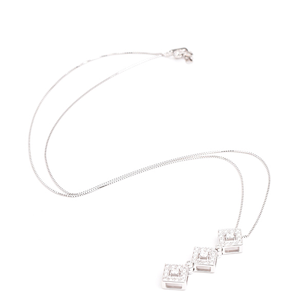 タサキ ネックレス レディース ダイヤ トリロジー 2WAY ペンダント D0.58ct ホワイトゴールド K18WG TASAKI 中古