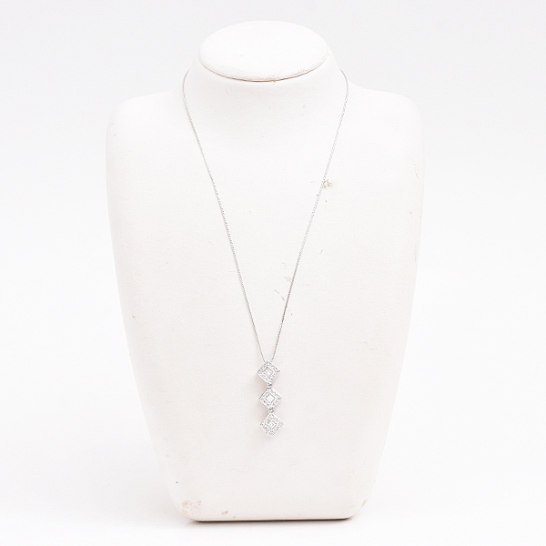 タサキ ネックレス レディース ダイヤ トリロジー 2WAY ペンダント D0.58ct ホワイトゴールド K18WG TASAKI 中古