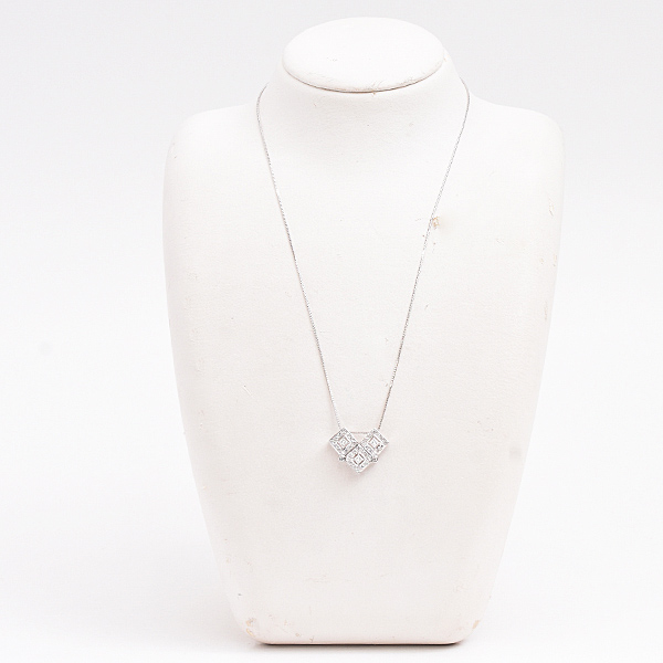 タサキ ネックレス レディース ダイヤ トリロジー 2WAY ペンダント D0.58ct ホワイトゴールド K18WG TASAKI 中古