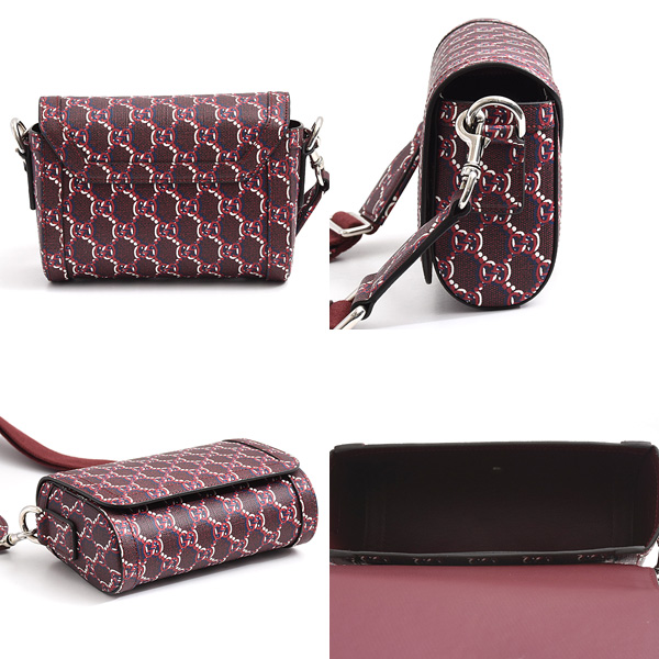 グッチ バッグ レディース GGシャドウ スーパーミニ ショルダーバッグ PVC ロッソ アンコーラ レッド系 802029 GUCCI 中古