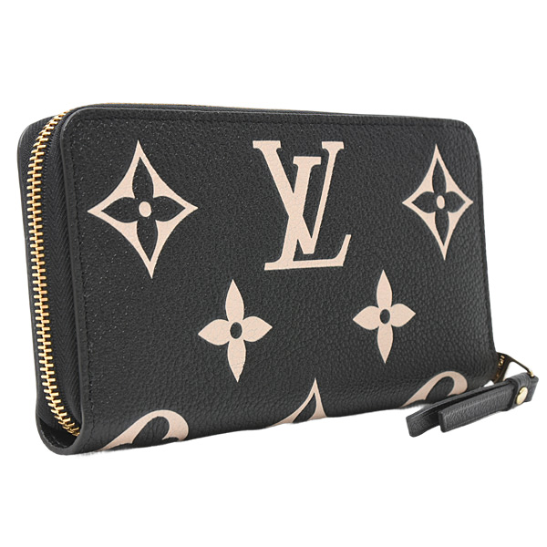 ルイヴィトン 財布 レディース メンズ モノグラムアンプラント ジッピーウォレット レザー ブラックベージュ Louis Vuitton M80481 未使用展示品