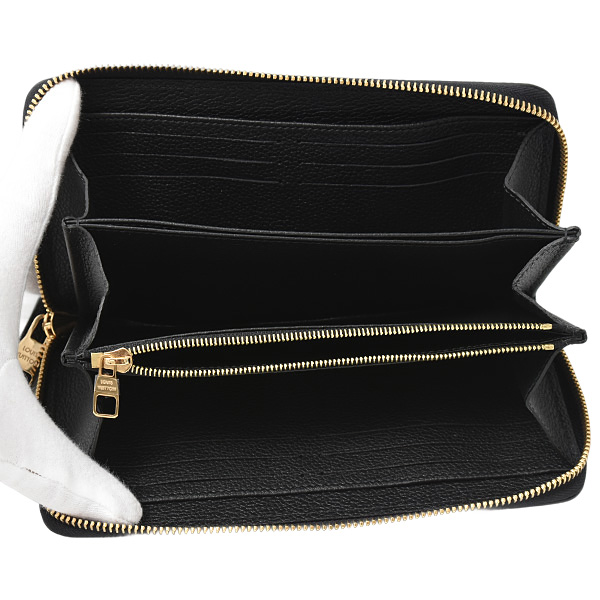 ルイヴィトン 財布 レディース メンズ モノグラムアンプラント ジッピーウォレット レザー ブラックベージュ Louis Vuitton M80481 未使用展示品