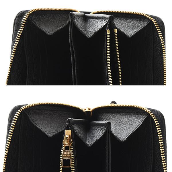 ルイヴィトン 財布 レディース メンズ モノグラムアンプラント ジッピーウォレット レザー ブラックベージュ Louis Vuitton M80481 未使用展示品