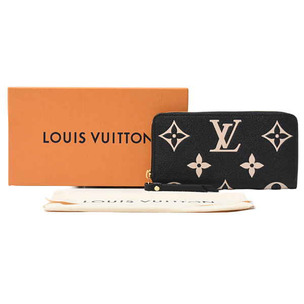 ルイヴィトン 財布 レディース メンズ モノグラムアンプラント ジッピーウォレット レザー ブラックベージュ Louis Vuitton M80481 未使用展示品