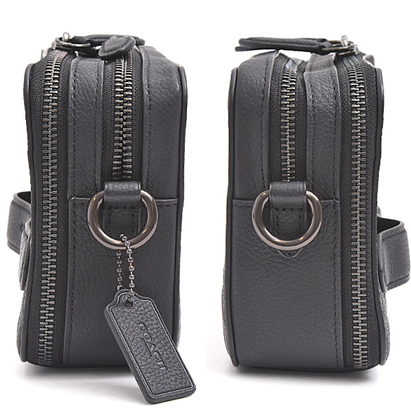 コーチ バッグ レディース メンズ チャーター クロスボディ シグネチャー レザー ブラック ショルダー クラッチ 2WAY COACH C2609 BLK 中古