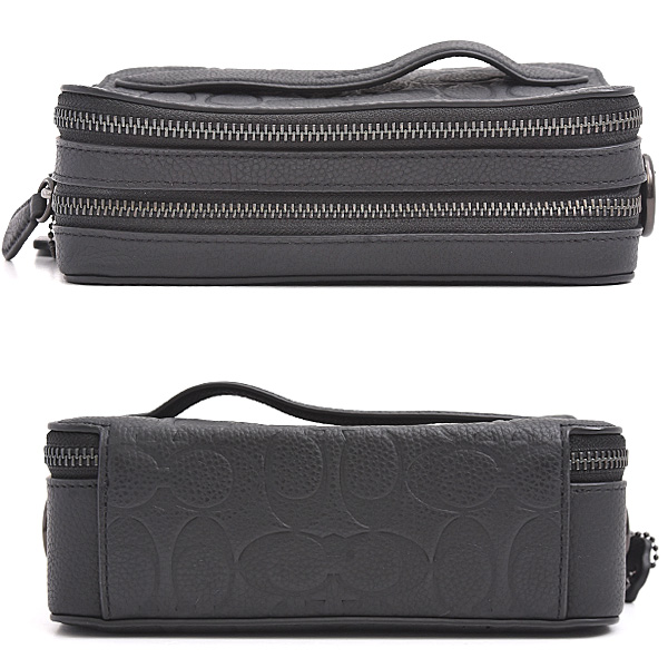 コーチ バッグ レディース メンズ チャーター クロスボディ シグネチャー レザー ブラック ショルダー クラッチ 2WAY COACH C2609 BLK 中古