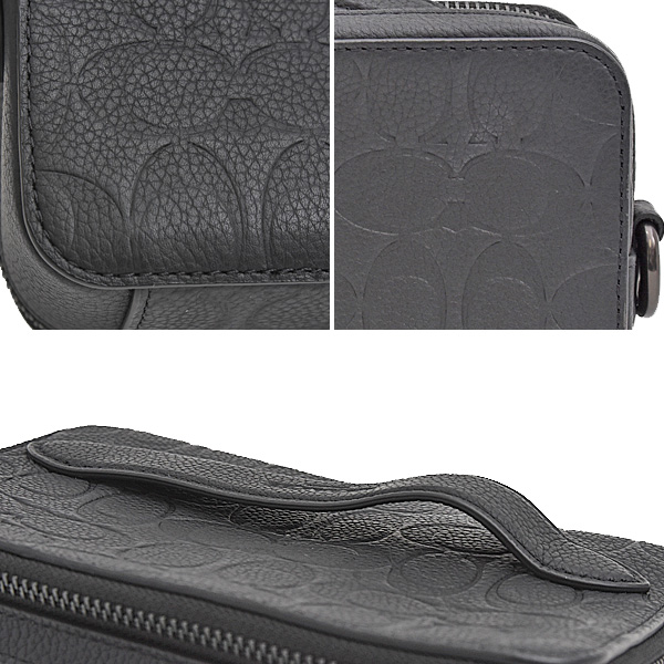 コーチ バッグ レディース メンズ チャーター クロスボディ シグネチャー レザー ブラック ショルダー クラッチ 2WAY COACH C2609 BLK 中古