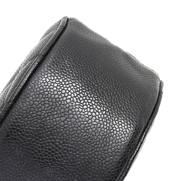 シャネル バッグ レディース マトラッセ ラウンド チェーンショルダーバッグ ポシェット キャビアスキン ブラック CHANEL AP0245 中古