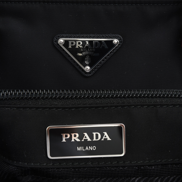 プラダ バッグ レディース メンズ 2WAY スタッズトートバッグ 三角ロゴ ナイロン ブラック ネロ 1BG260 PRADA 中古