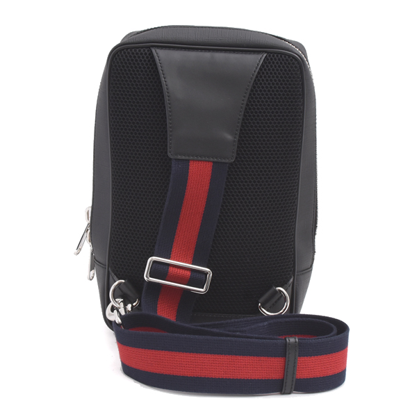 グッチ メンズ バッグ ボディバッグ ショルダーバッグ GGスプリーム ブラック グレー 478325 GUCCI 中古
