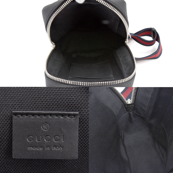 グッチ メンズ バッグ ボディバッグ ショルダーバッグ GGスプリーム ブラック グレー 478325 GUCCI 中古