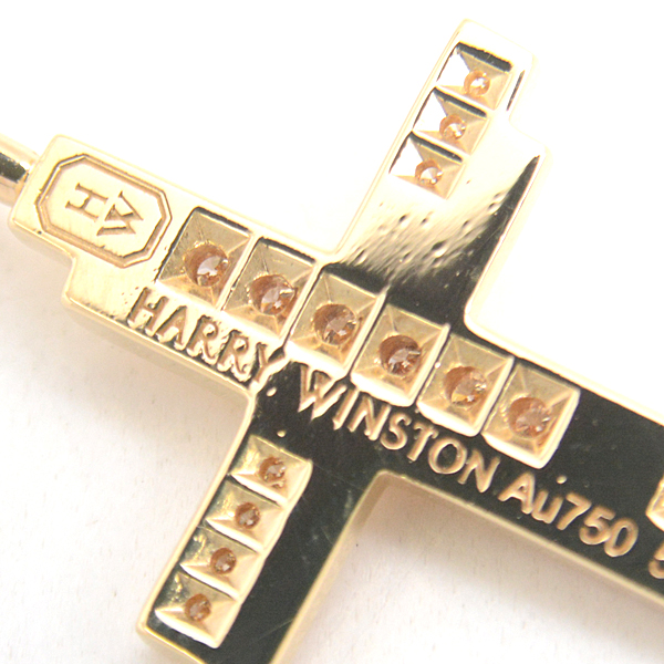 ハリーウィンストン ペンダント レディース トラフィック クロス ダイヤモンド ペンダント イエローゴールド HARRY WINSTON 750YG 中古