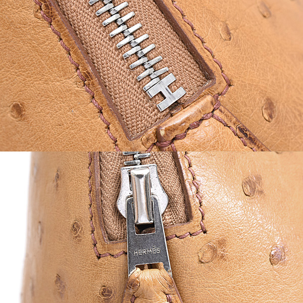 エルメス バッグ レディース ボリード 1923 30 □E刻 ハンドバッグ ブラウン系 コニャック オーストリッチ HERMES 中古