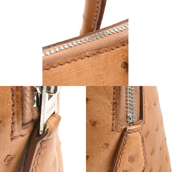 エルメス バッグ レディース ボリード 1923 30 □E刻 ハンドバッグ ブラウン系 コニャック オーストリッチ HERMES 中古