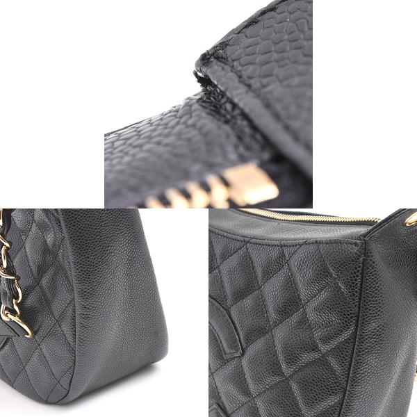 シャネル バッグ レディース マトラッセ ワンショルダー チェーンショルダー ブラック キャビアスキン CHANEL A20993 中古