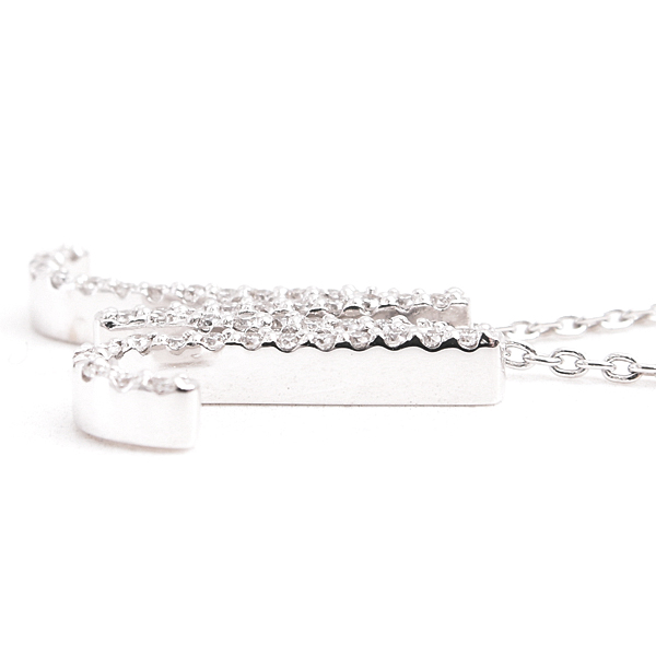 ポンテヴェキオ ネックレス レディース イニシャル M ダイヤモンド ネックレス D0.23ct ホワイトゴールド PONTE VECCHIO K18WG 中古