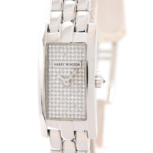 ハリーウィンストン 時計 レディース アヴェニューC ミニ 電池式 ダイヤモンド文字盤 ホワイトゴールド  HARRY WINSTON 750WG 332LQW AVCQHM16WW021 中古