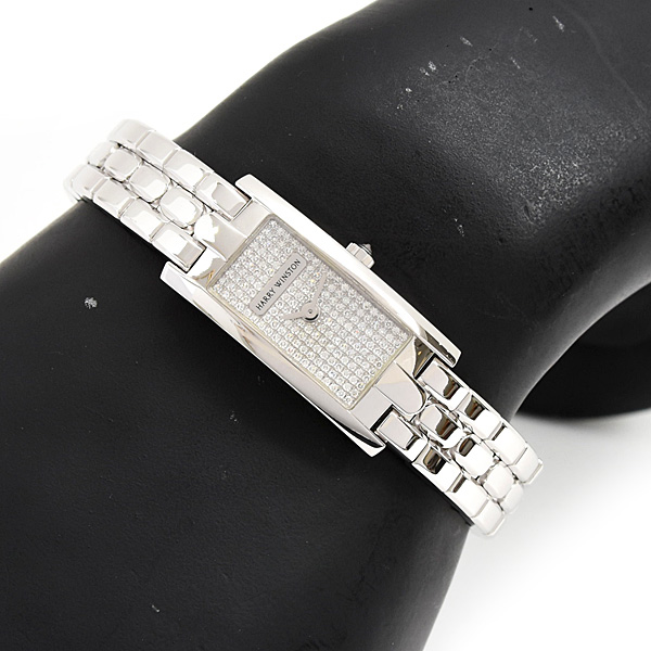 ハリーウィンストン 時計 レディース アヴェニューC ミニ 電池式 ダイヤモンド文字盤 ホワイトゴールド  HARRY WINSTON 750WG 332LQW AVCQHM16WW021 中古