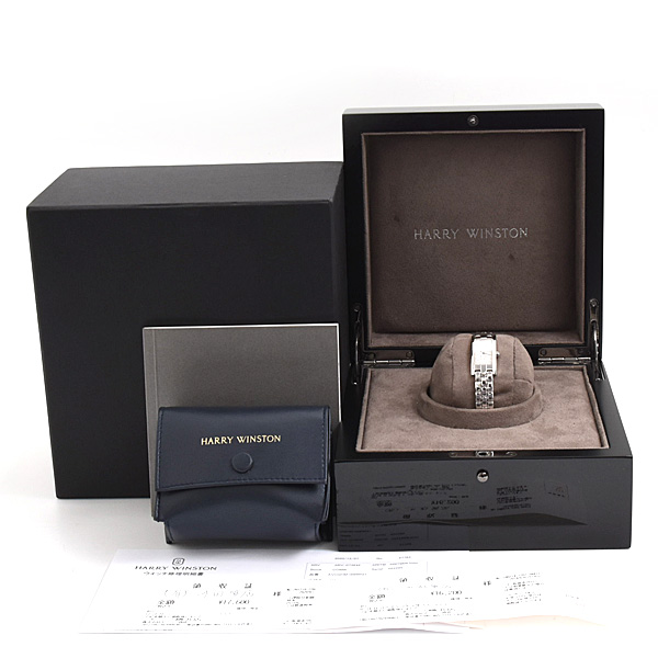 ハリーウィンストン 時計 レディース アヴェニューC ミニ 電池式 ダイヤモンド文字盤 ホワイトゴールド  HARRY WINSTON 750WG 332LQW AVCQHM16WW021 中古