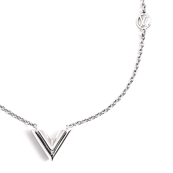 ルイヴィトン ペンダント レディース ネックレス エセンシャル V シルバーカラー Louis Vuitton M63197 GP 中古