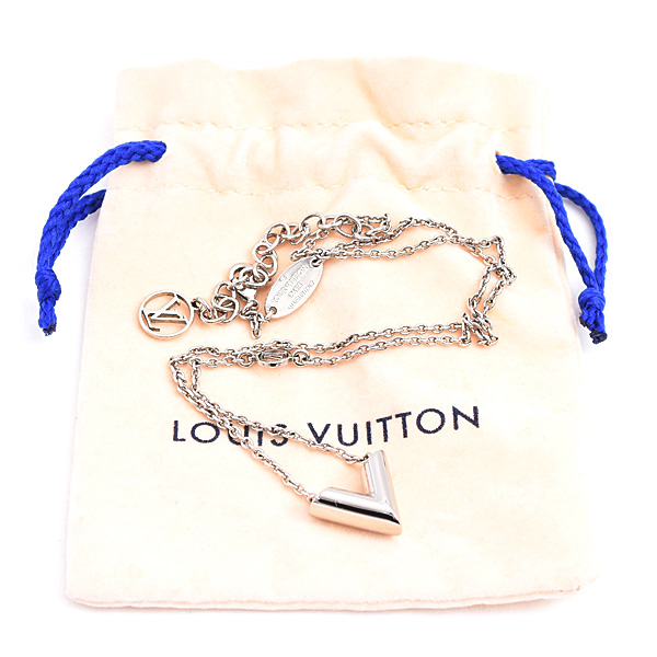 ルイヴィトン ペンダント レディース ネックレス エセンシャル V シルバーカラー Louis Vuitton M63197 GP 中古