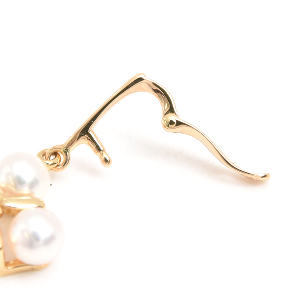 ミキモト ペンダント レディース 4Pパール ダイヤモンド ペンダント ゴールド MIKIMOTO K18 中古