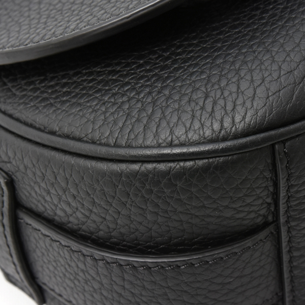 クリスチャンディオール バッグ レディース メンズ サドル ショルダーバッグ メッセンジャーバッグ グレインレザー ブラック Saddle Christian Dior 中古