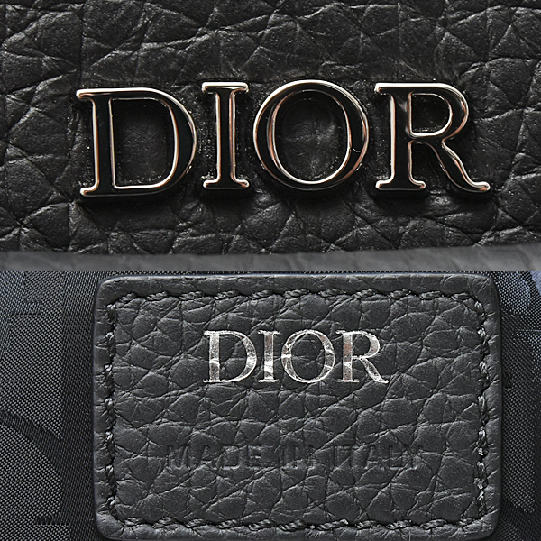 クリスチャンディオール バッグ レディース メンズ サドル ショルダーバッグ メッセンジャーバッグ グレインレザー ブラック Saddle Christian Dior 中古