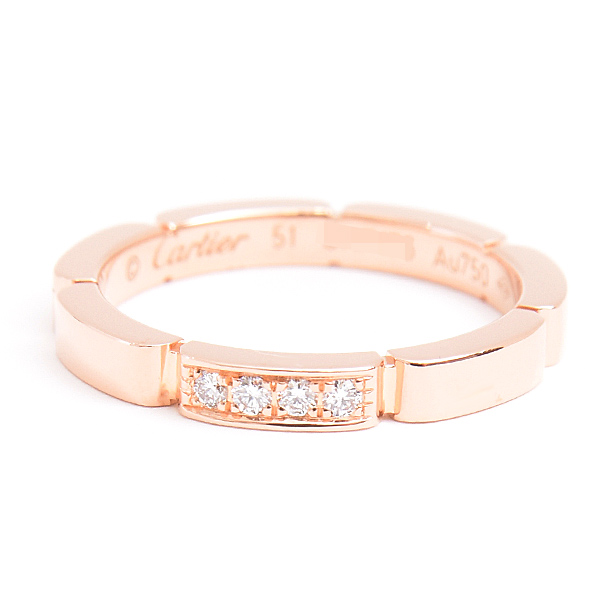 カルティエ 指輪　レディース マイヨンパンテール 4Pダイヤ リング 51号 実寸11号 ピンクゴールド 750PG Cartier 中古