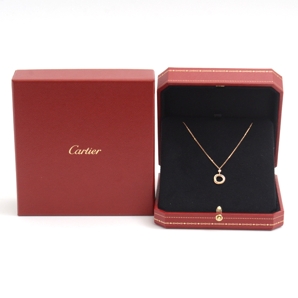 カルティエ ネックレス レディース トリニティ 1Pダイヤモンド ネックレス ゴールド Cartier 750YG×WG×PG 中古
