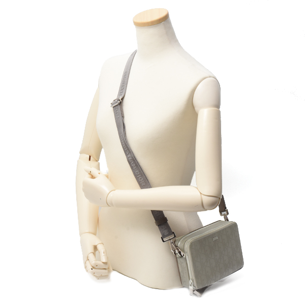 クリスチャンディオール バッグ レディース オブリーグ メッセンジャーポーチ ショルダーバッグ カーキ Christian Dior 中古