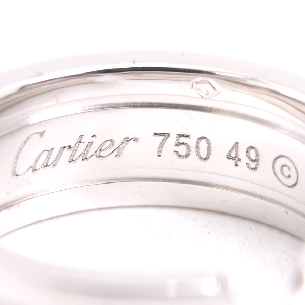 カルティエ 指輪 レディース C2 リング 49号 ホワイトゴールド Cartier 750WG 中古