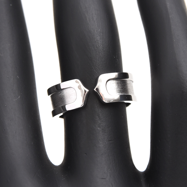 カルティエ 指輪 レディース C2 リング 49号 ホワイトゴールド Cartier 750WG 中古