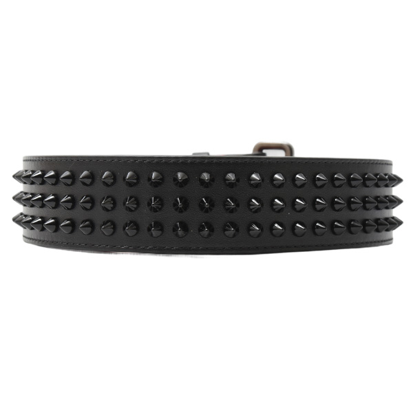 クリスチャンルブタン ベルト メンズ Loubi Belt スパイクスタッズ 110/44 カーフ ブラック×レッド Christian Louboutin 3195160CM53 中古