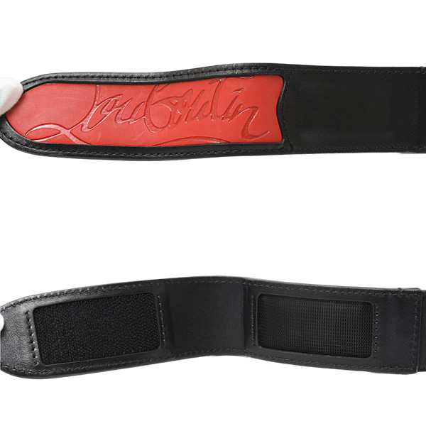 クリスチャンルブタン ベルト メンズ Loubi Belt スパイクスタッズ 110/44 カーフ ブラック×レッド Christian Louboutin 3195160CM53 中古