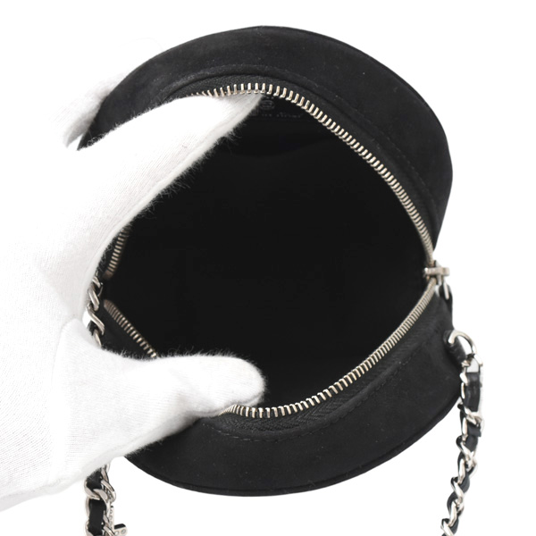 シャネル バッグ レディース マトラッセ スターライン チェーンショルダーバッグ  ココマーク ラウンド スエード ブラック CHANEL 中古