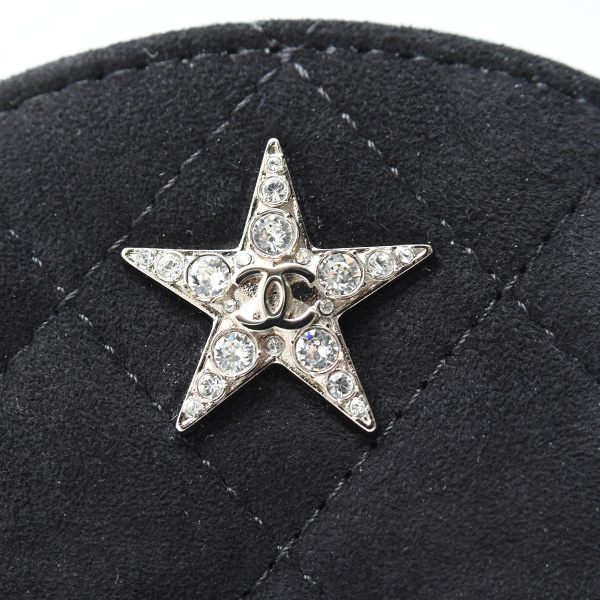 シャネル バッグ レディース マトラッセ スターライン チェーンショルダーバッグ  ココマーク ラウンド スエード ブラック CHANEL 中古