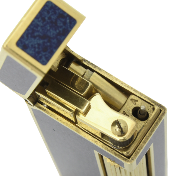 ダンヒル メンズ ローラーガスライター ラピスラッカー メンテナンス済み ラピスブルー ゴールド dunhill 中古