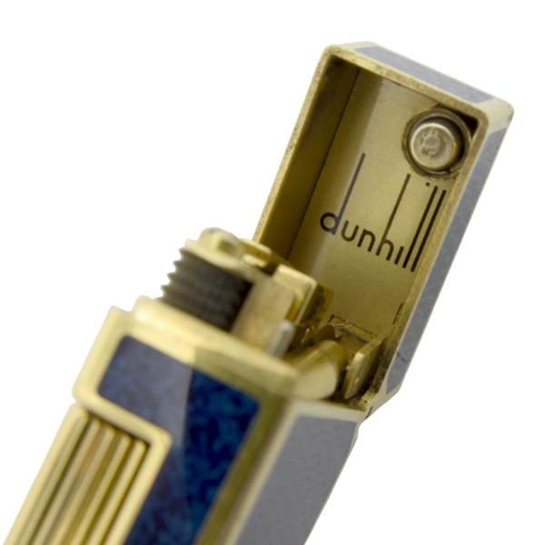 ダンヒル メンズ ローラーガスライター ラピスラッカー メンテナンス済み ラピスブルー ゴールド dunhill 中古