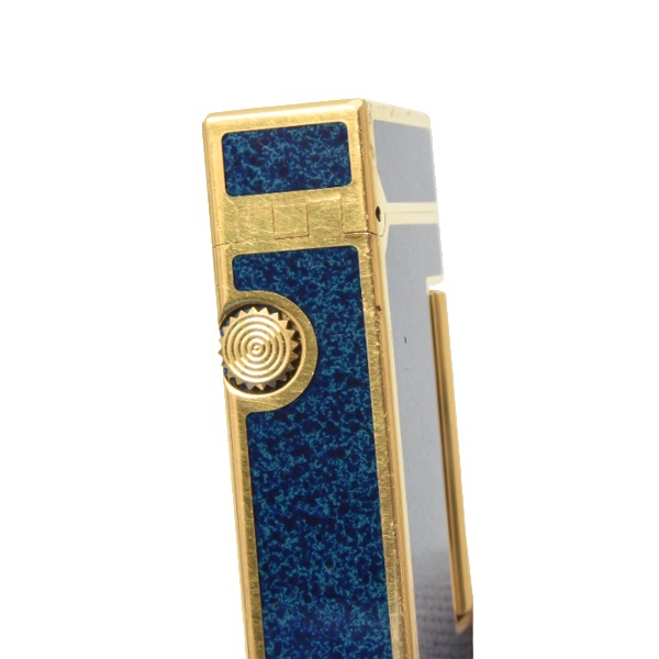 ダンヒル メンズ ローラーガスライター ラピスラッカー メンテナンス済み ラピスブルー ゴールド dunhill 中古