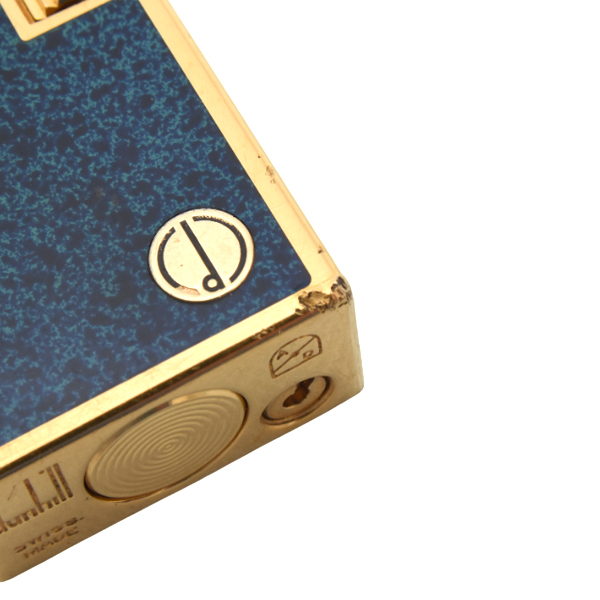 ダンヒル メンズ ローラーガスライター ラピスラッカー メンテナンス済み ラピスブルー ゴールド dunhill 中古