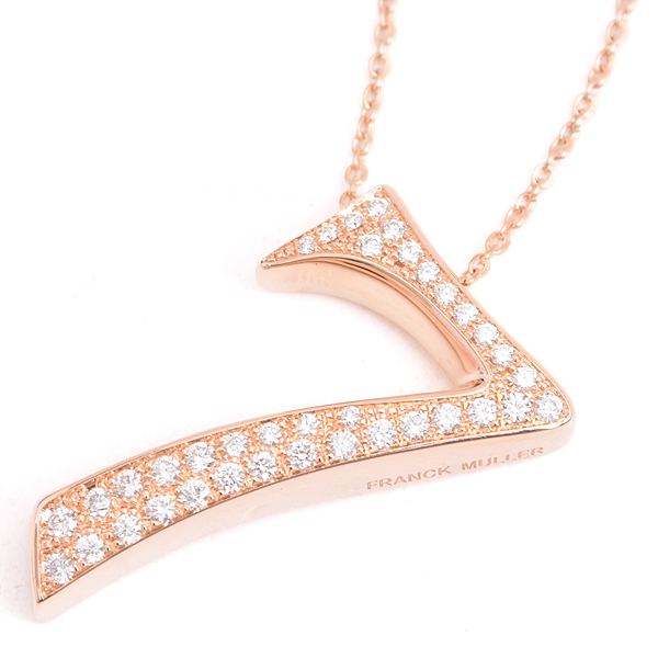 フランクミュラー ネックレス メンズ タリスマン No.7 ダイヤモンドネックレス 保証書付 ピンクゴールド FRANCK MULLER 750PG 中古