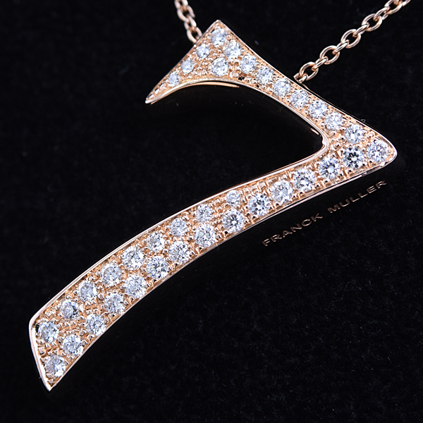 フランクミュラー ネックレス メンズ タリスマン No.7 ダイヤモンドネックレス 保証書付 ピンクゴールド FRANCK MULLER 750PG 中古