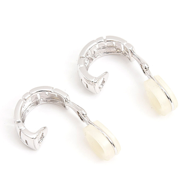 ミキモト イヤリング レディース ダイヤ フープ D0.07ct×2 ホワイトゴールド K18WG MIKIMOTO 中古