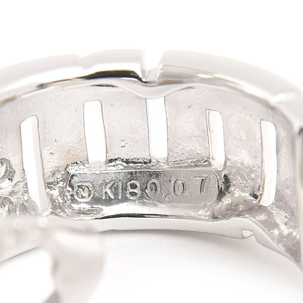 ミキモト イヤリング レディース ダイヤ フープ D0.07ct×2 ホワイトゴールド K18WG MIKIMOTO 中古