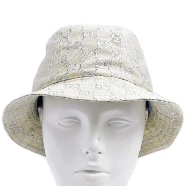 グッチ 服飾小物 レディース GG バケットハット ラメ ウール アイボリー GUCCI 631951 中古