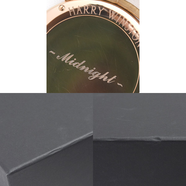 ハリーウィンストン 時計 レディース ミッドナイト ダイヤベゼル 電池式 シャンパンピンク ピンクゴールド 750PG HARRY WINSTON MIDQHM32RR002 450/LQ32R 中古