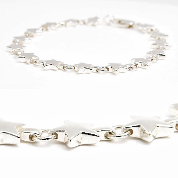 ティファニー ブレスレット レディース メンズ パフスター スターリングシルバー 星 15個 TIFFANY SV925 Ag925 中古